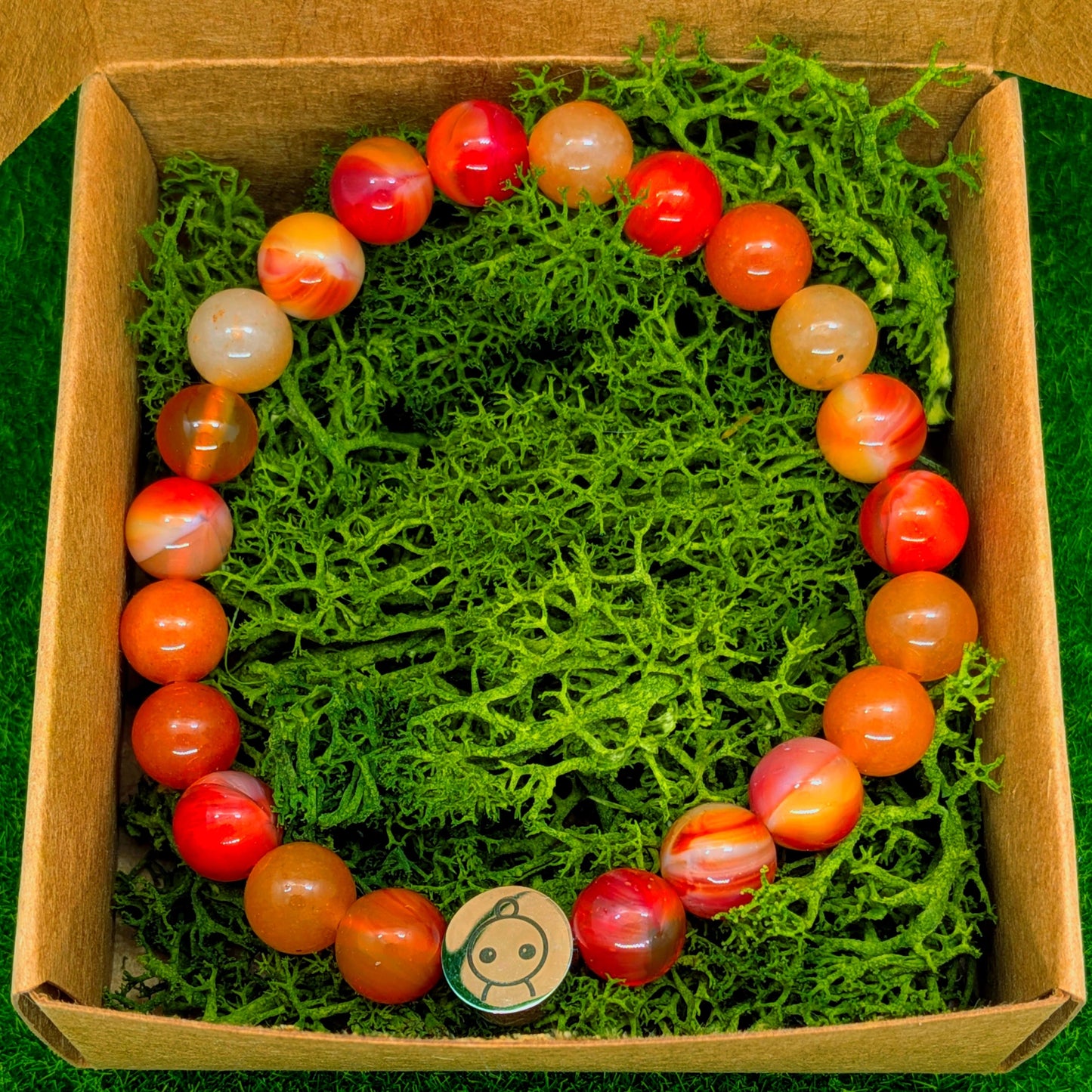 Loomins - Ručně navlékaný náramek z krystalů Karneolu - Loomins