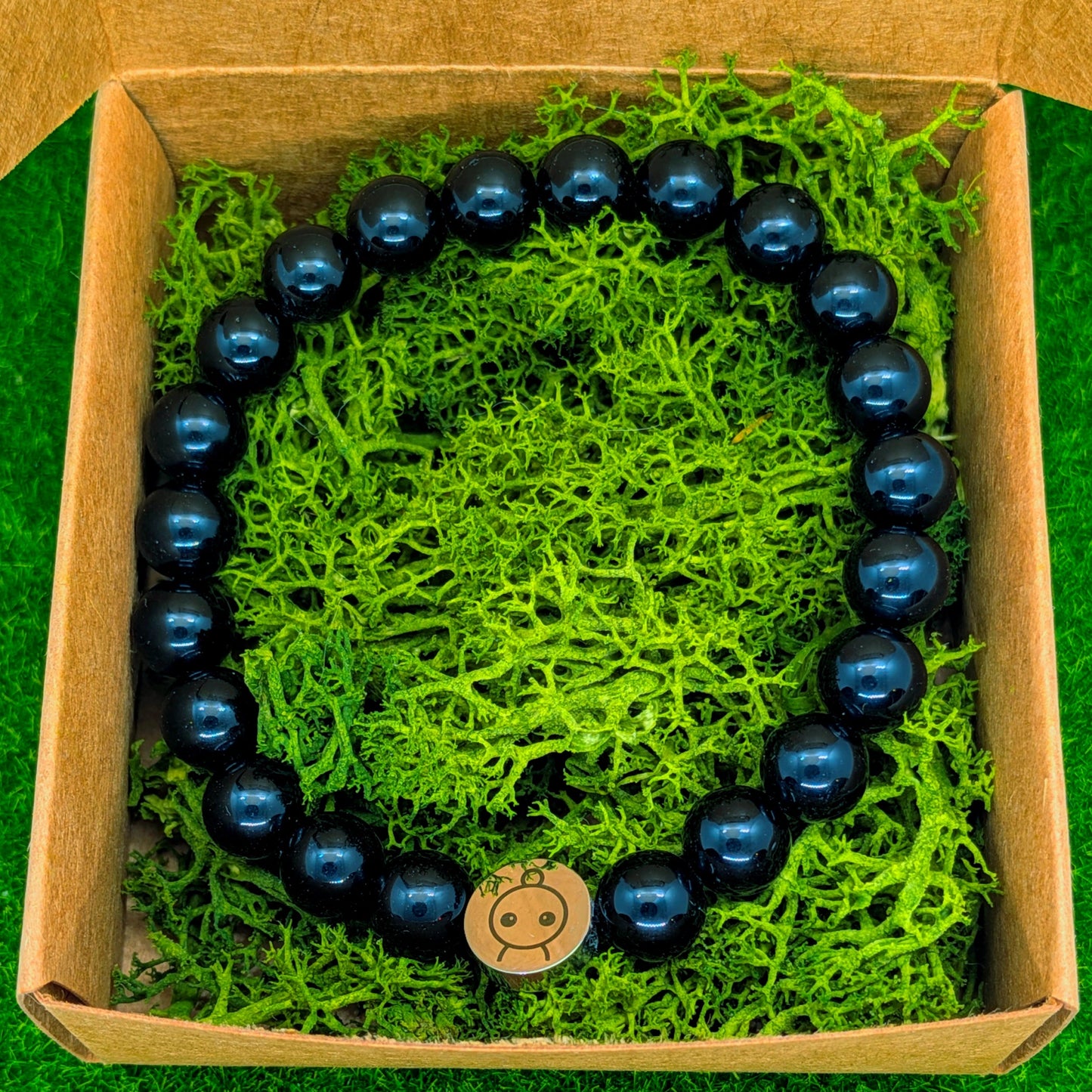 Loomins - Ručně navlékaný náramek z krystalů Obsidianu - Loomins