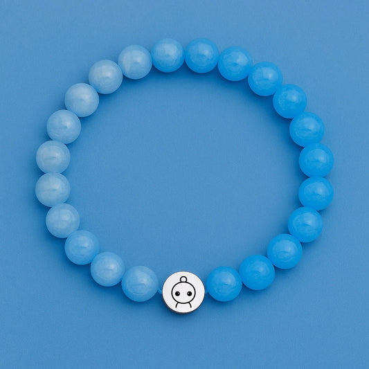 Loomins - Ručně navlékaný náramek z krystalů Akvamarínu - Loomins