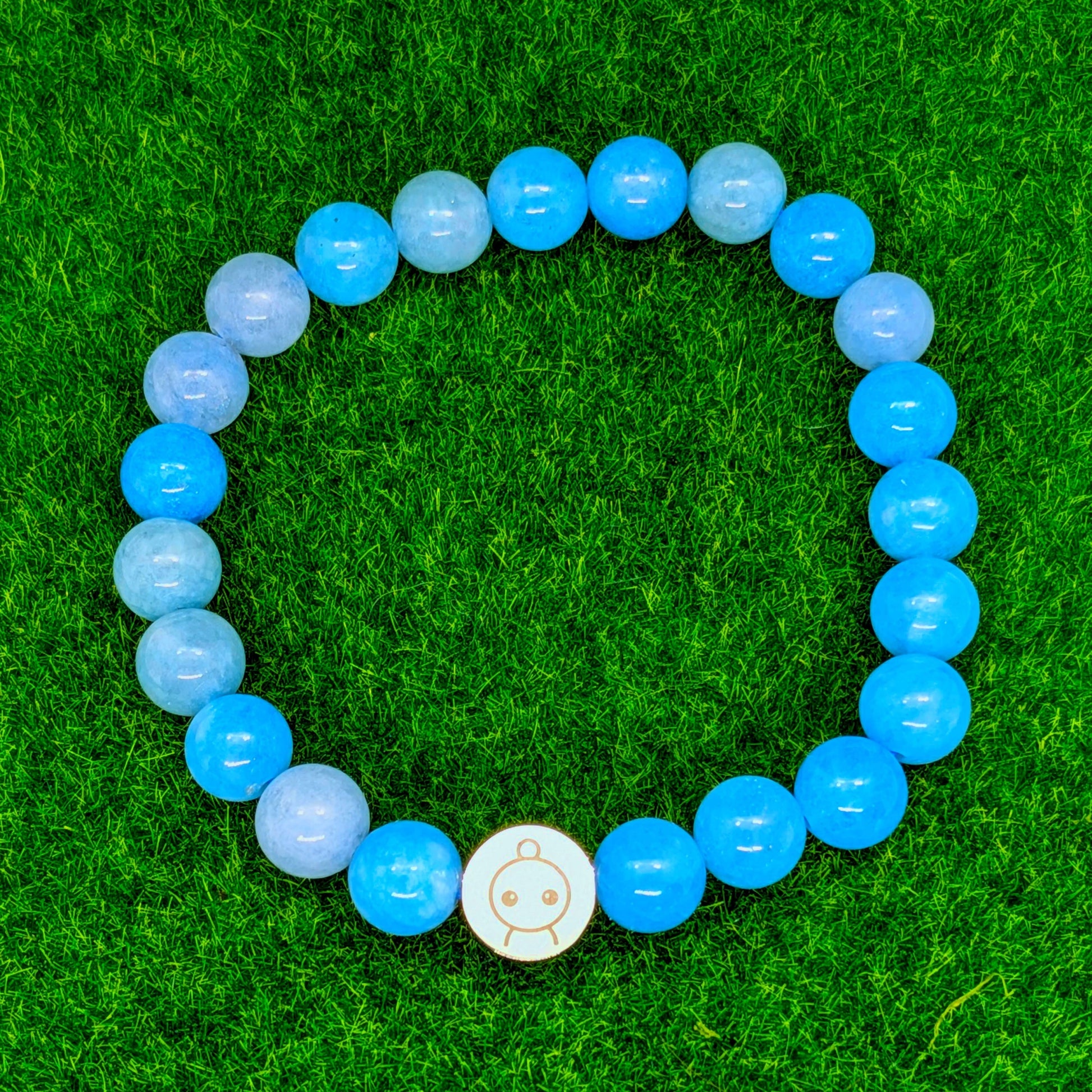 Loomins - Ručně navlékaný náramek z krystalů Akvamarínu - Loomins