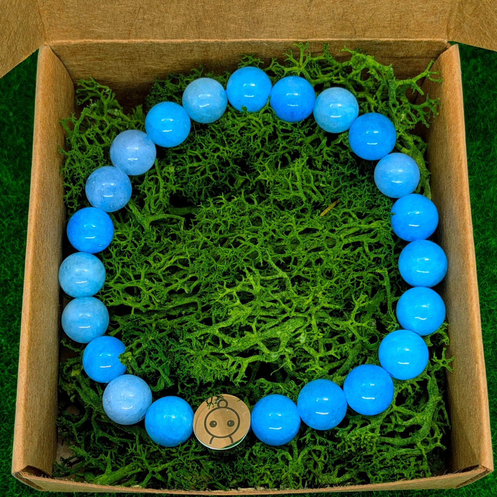 Loomins - Ručně navlékaný náramek z krystalů Akvamarínu - Loomins