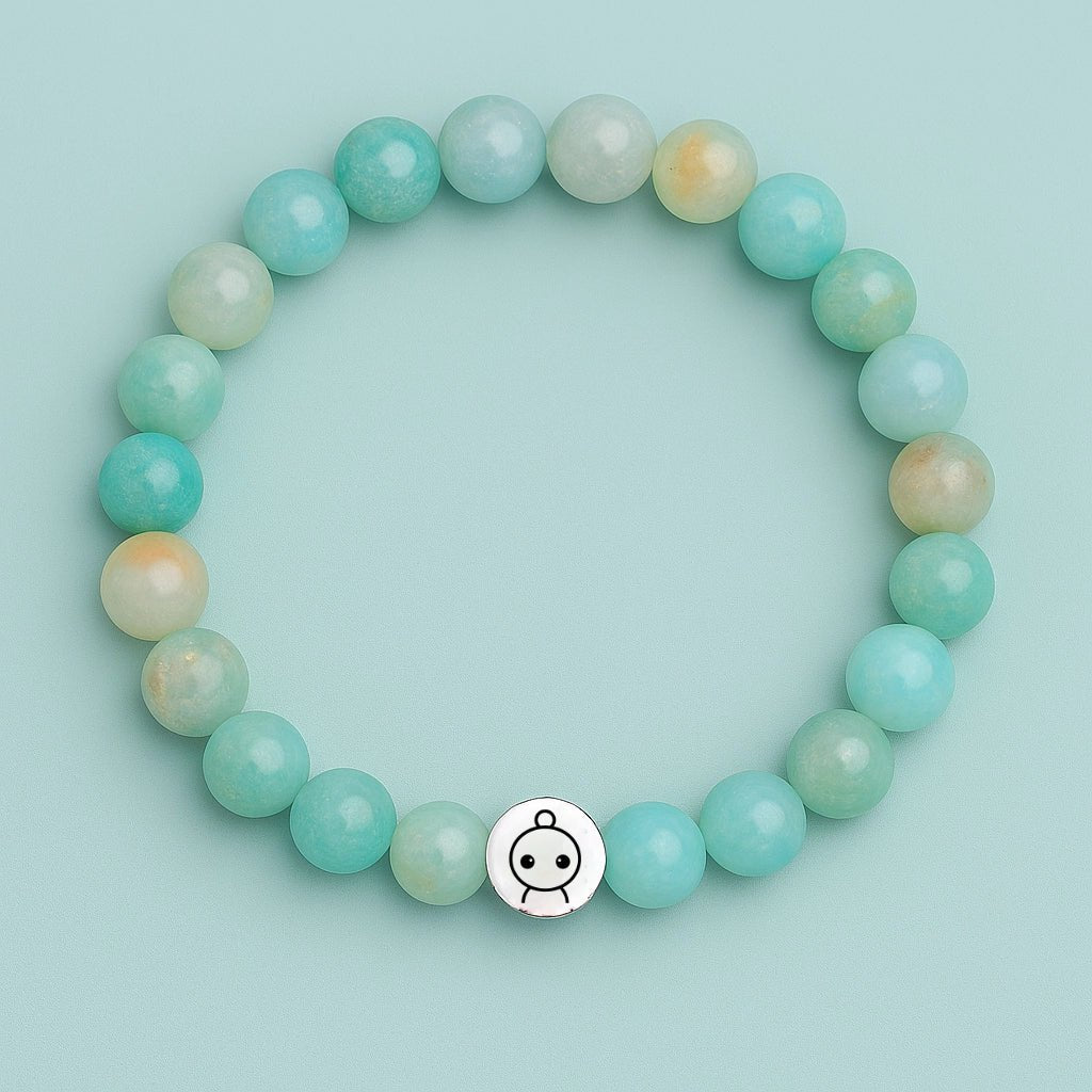 Loomins - Ručně navlékaný náramek z krystalů Amazonitu - Loomins