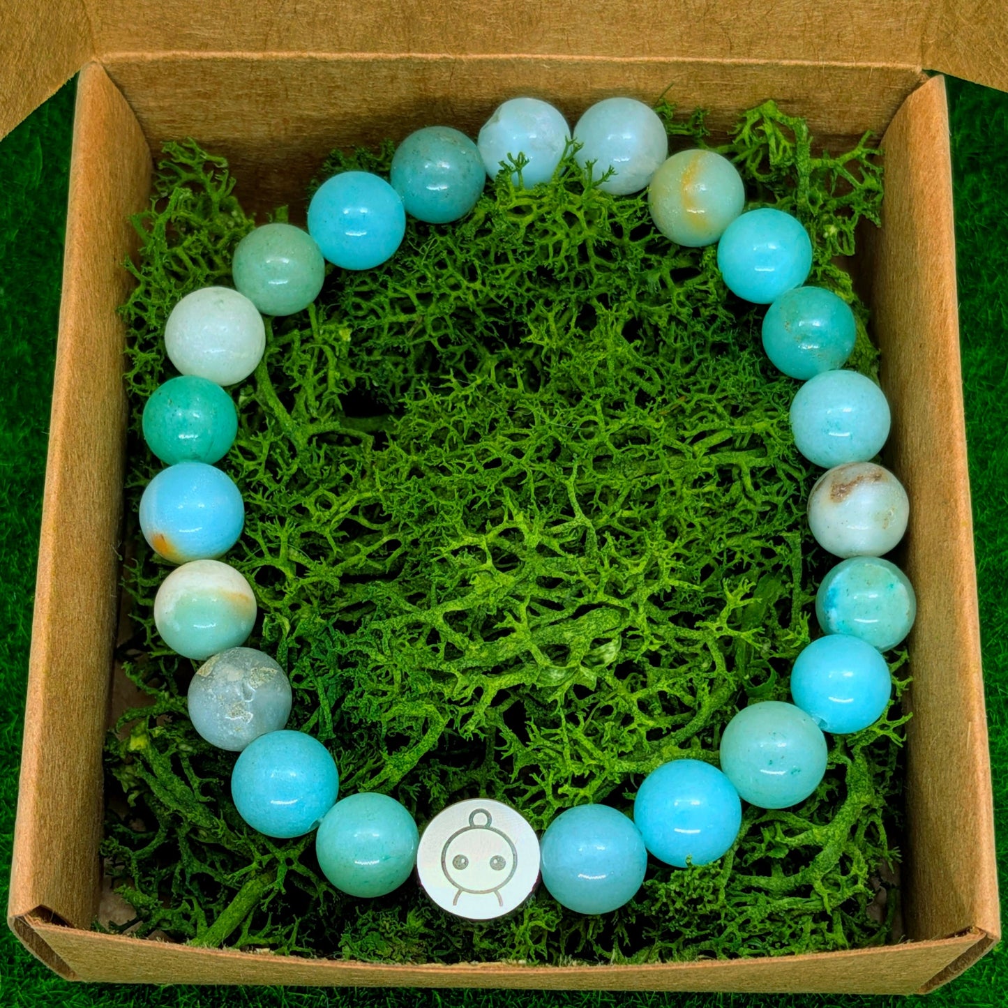 Loomins - Ručně navlékaný náramek z krystalů Amazonitu - Loomins