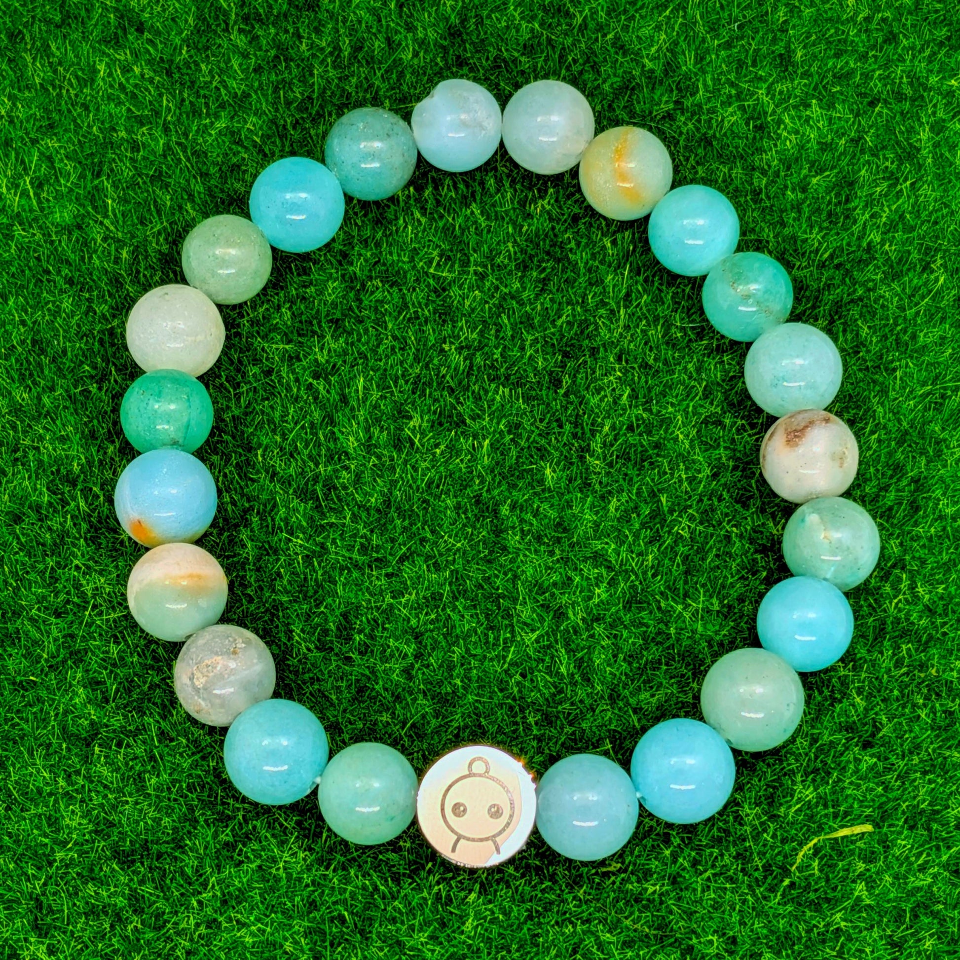 Loomins - Ručně navlékaný náramek z krystalů Amazonitu - Loomins