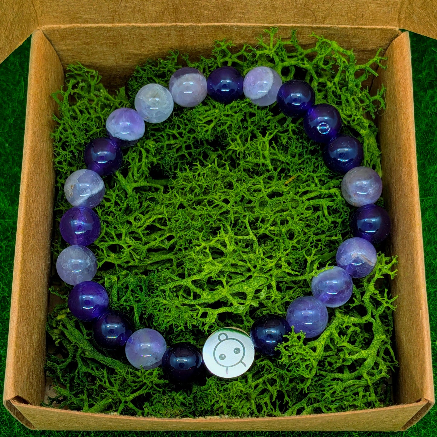 Loomins - Ručně navlékaný náramek z krystalů Ametystu - Loomins