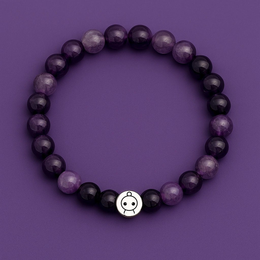 Loomins - Ručně navlékaný náramek z krystalů Ametystu - Loomins