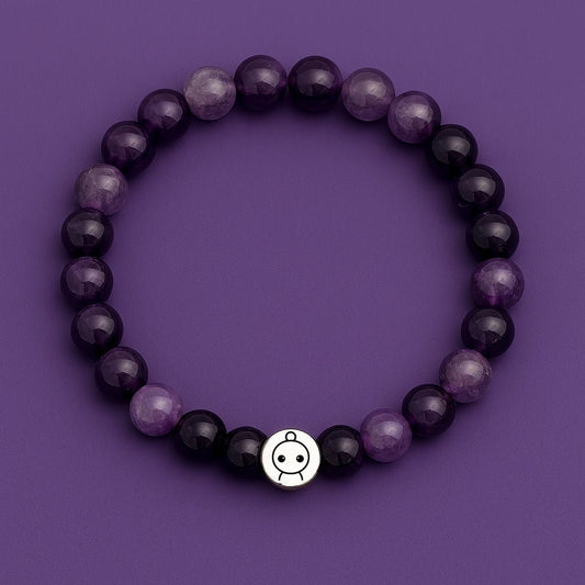 Loomins - Ručně navlékaný náramek z krystalů Ametystu - Loomins