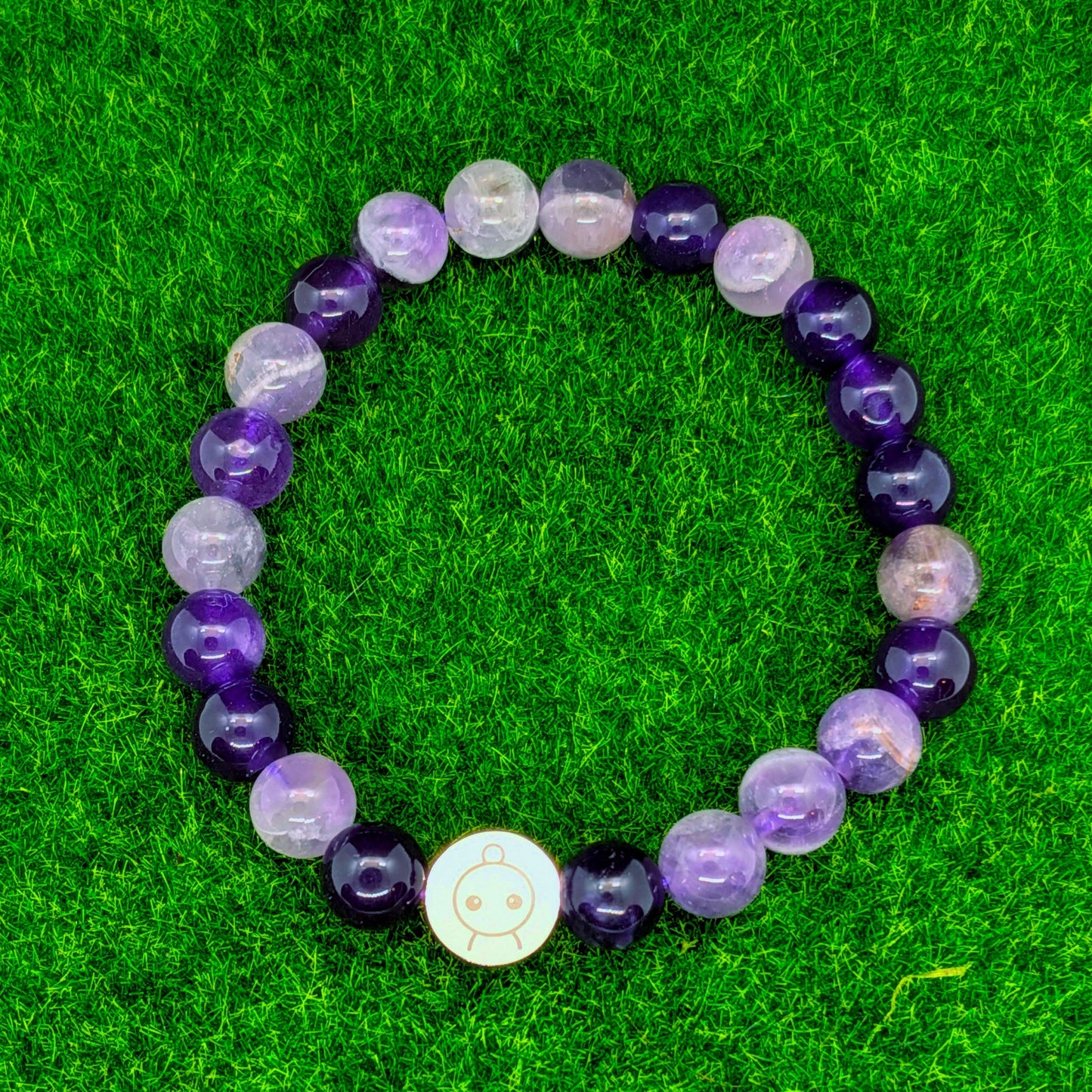 Loomins - Ručně navlékaný náramek z krystalů Ametystu - Loomins