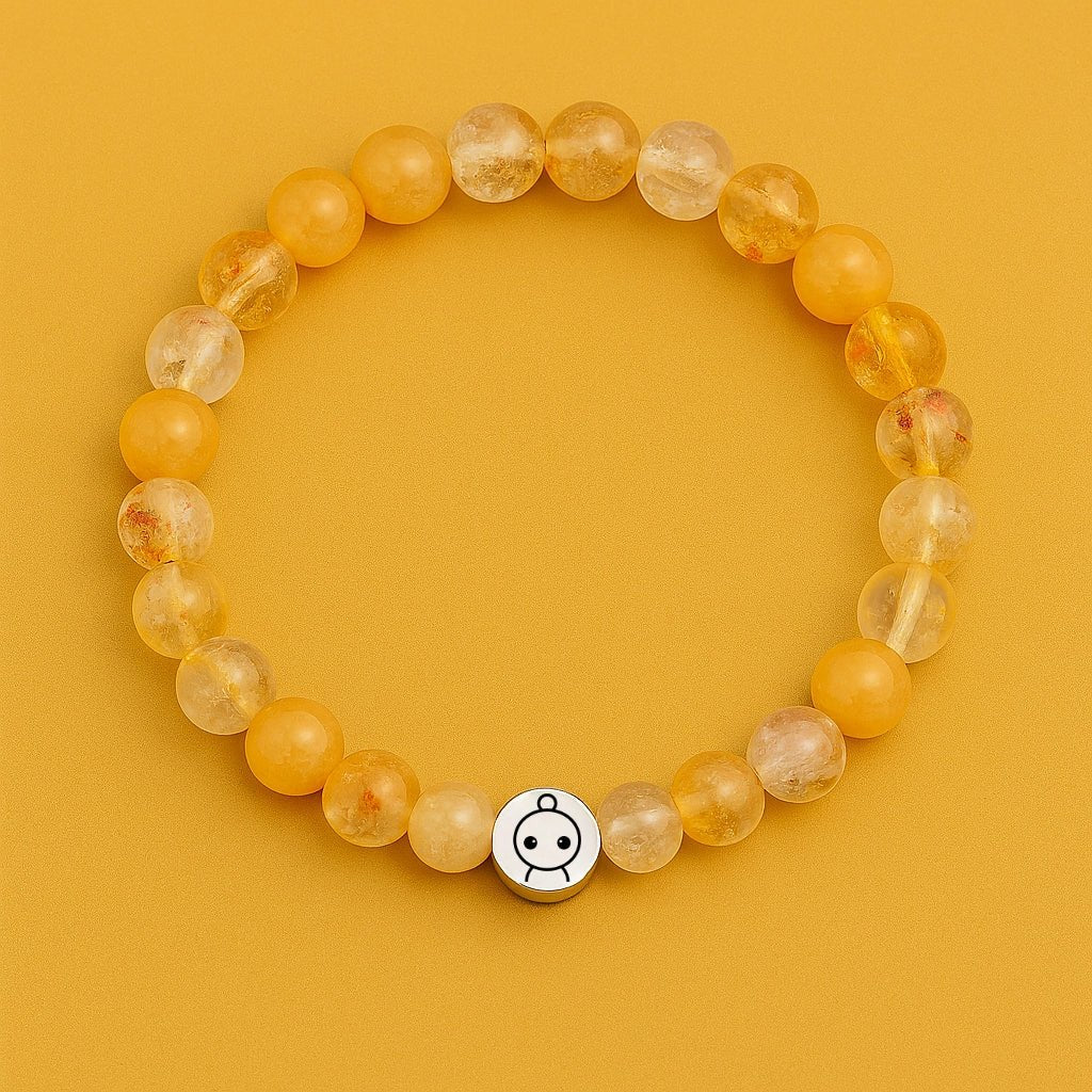 Loomins - Ručně navlékaný náramek z krystalů Citrínu - Loomins
