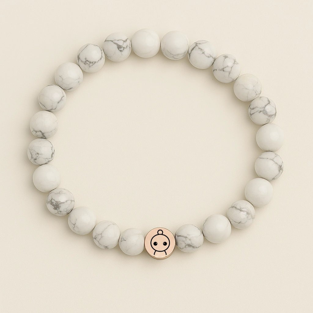 Loomins - Ručně navlékaný náramek z krystalů Howlitu - Loomins