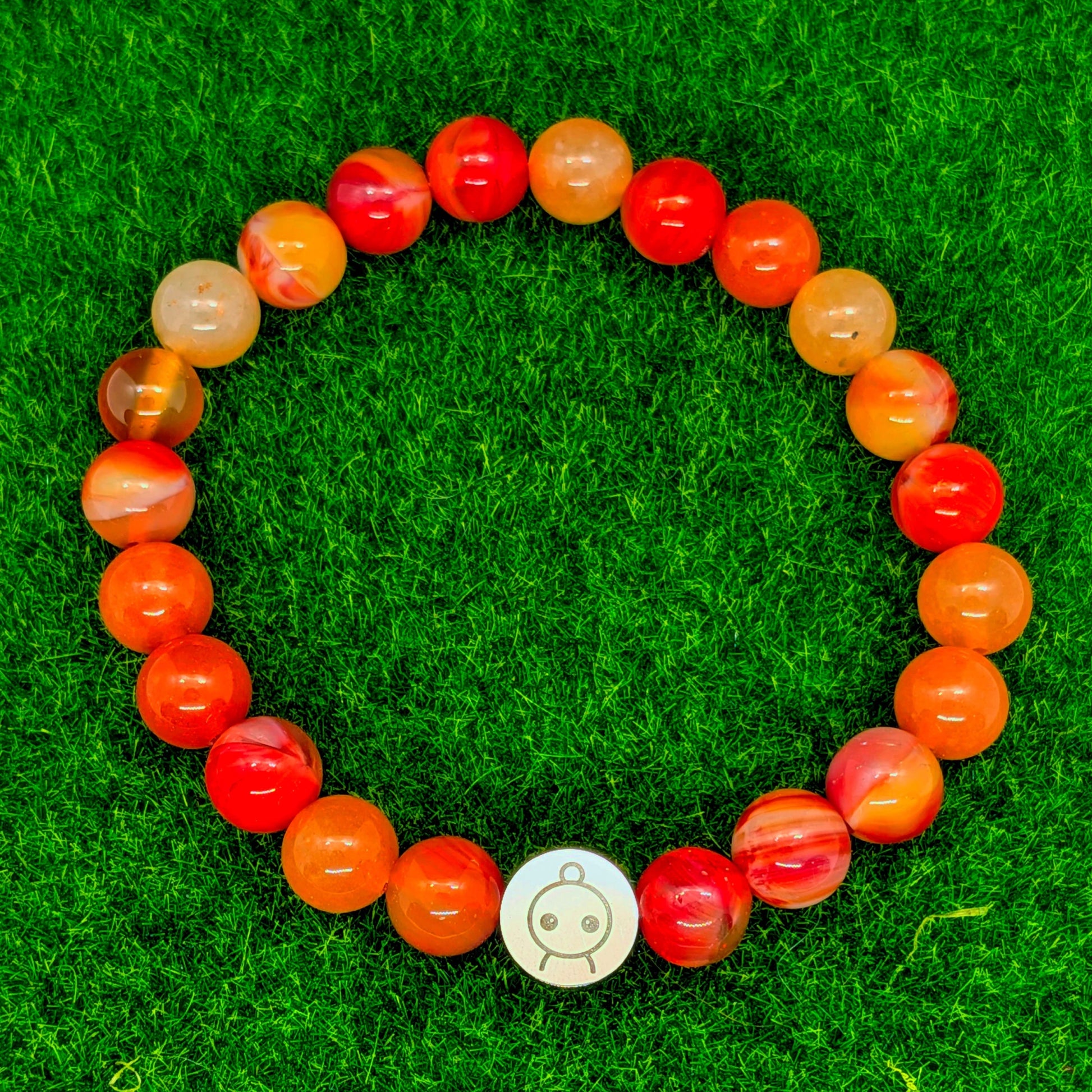 Loomins - Ručně navlékaný náramek z krystalů Karneolu - Loomins