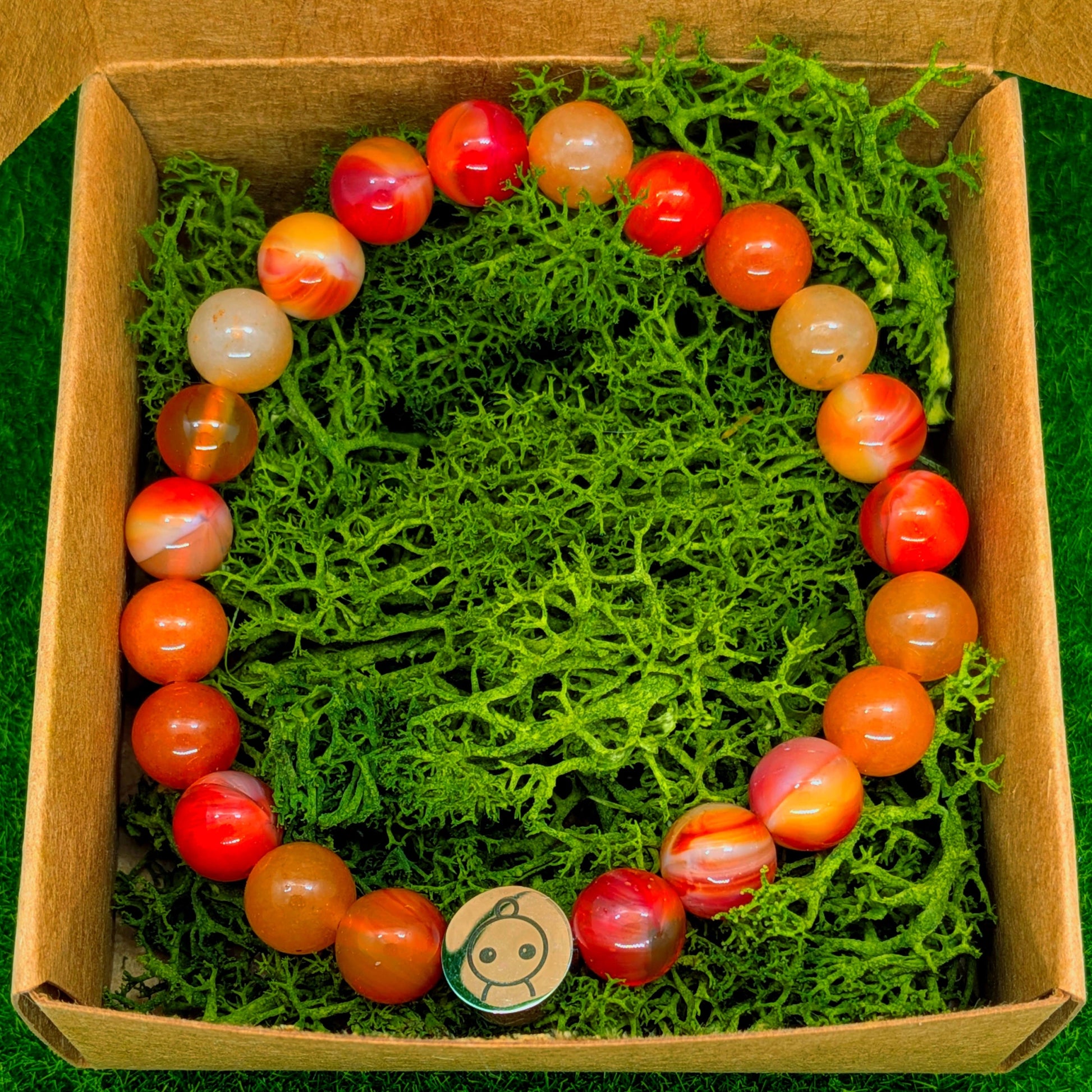 Loomins - Ručně navlékaný náramek z krystalů Karneolu - Loomins