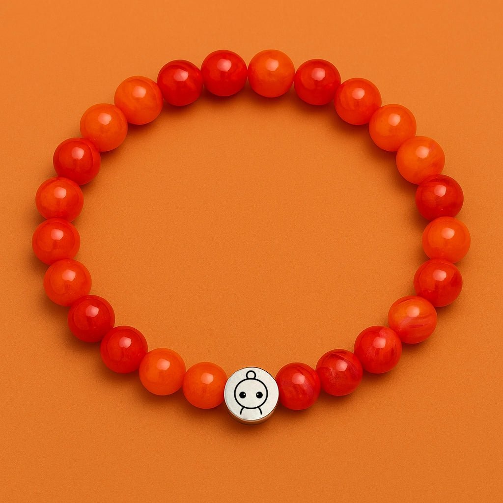 Loomins - Ručně navlékaný náramek z krystalů Karneolu - Loomins