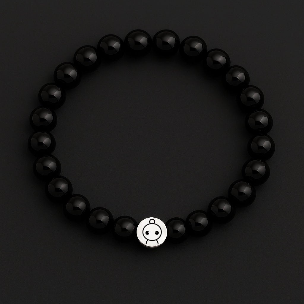 Loomins - Ručně navlékaný náramek z krystalů Obsidianu - Loomins