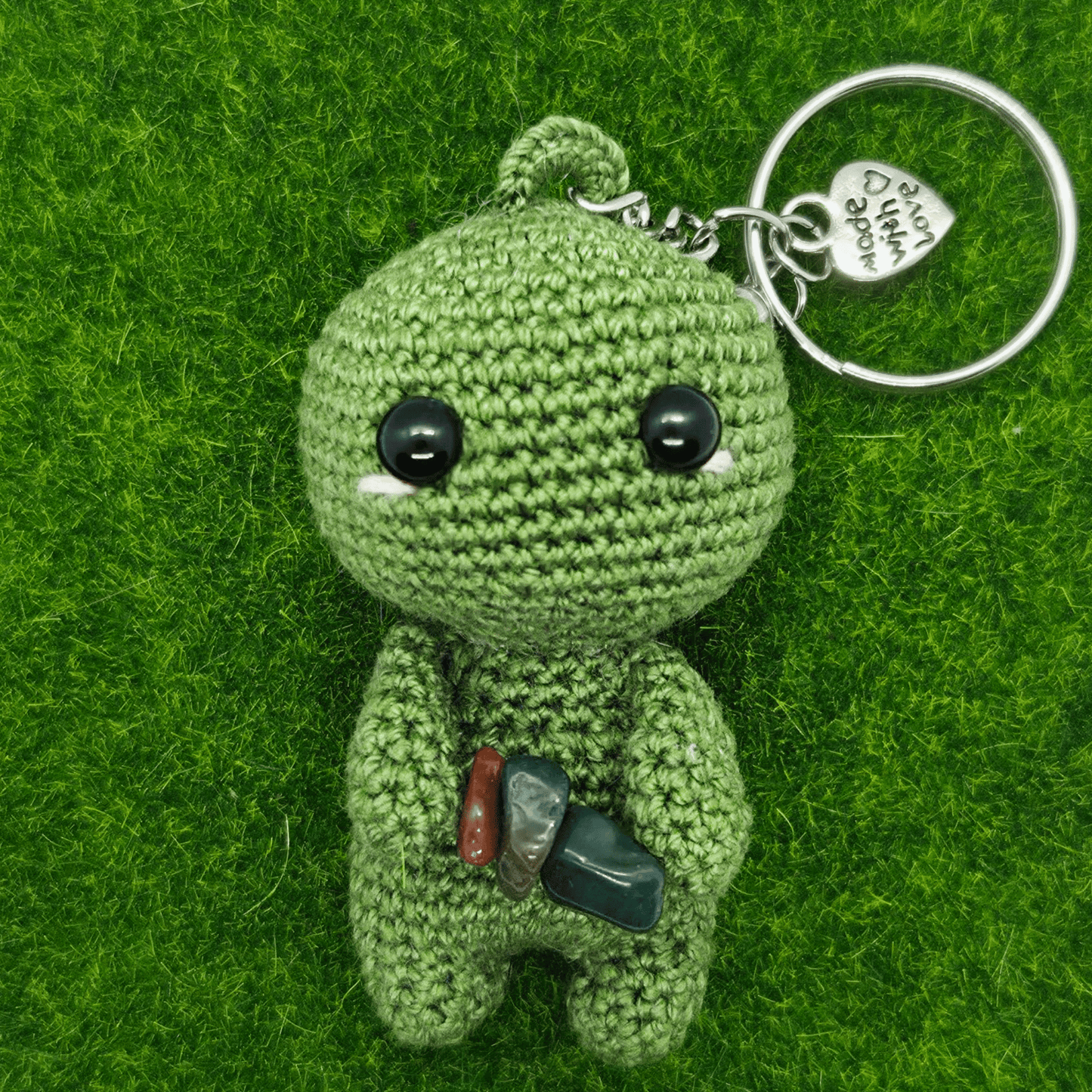 Ručně háčkovaná achátová klíčenka postavička Loomin - Loomins
